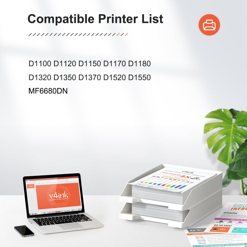 V4INK 4PK Compatible 120 Toner Cartridge Replacement for Canon 120 2617B001AA High Yield Toner for Canon imageCLASS D1100 D1120 D1150 D1170 D1180 D1320 D1350 D1370 D1520 D1550 MF6680DN Printer - Image 2